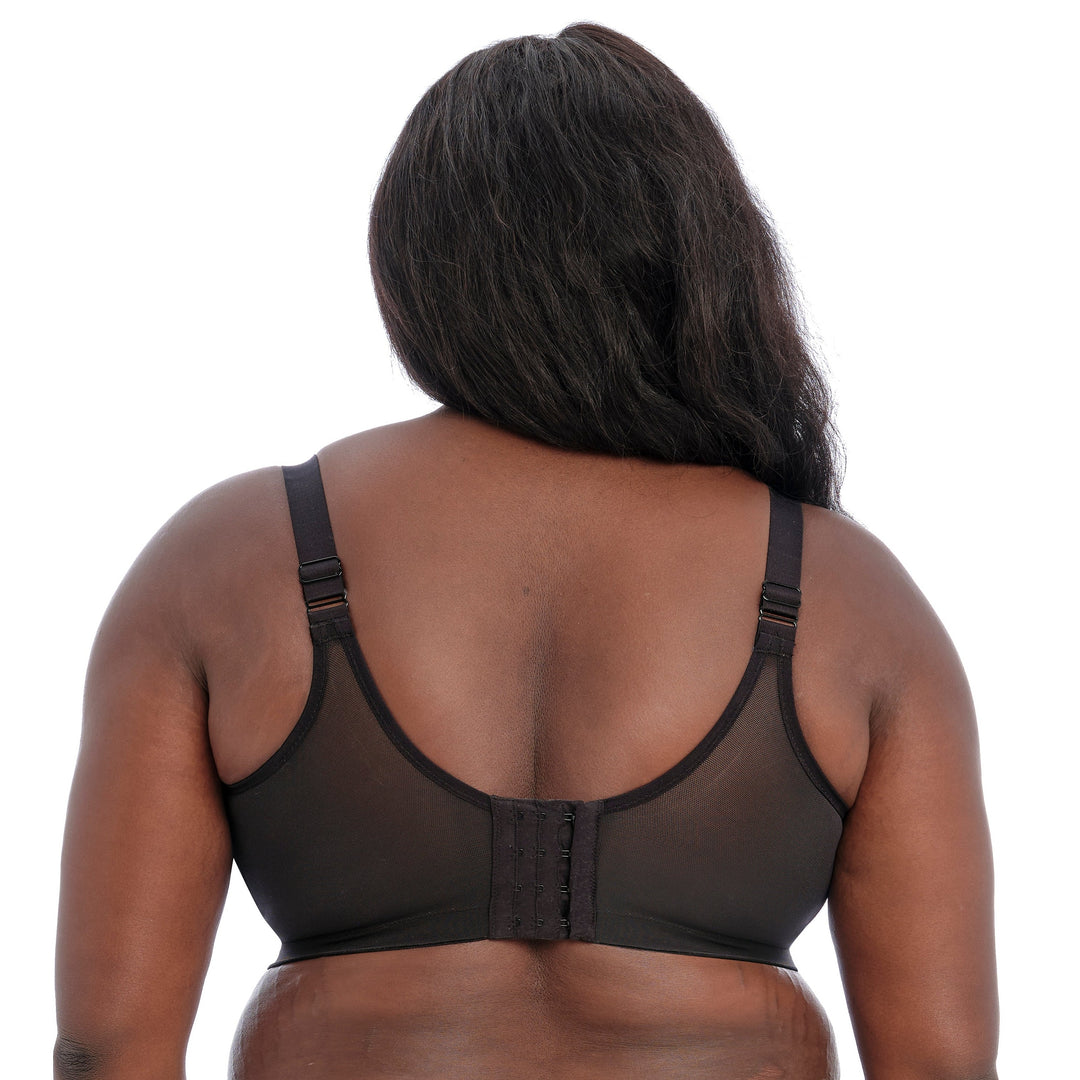 Goddess Plus size non-wire bra for large breasts black rear