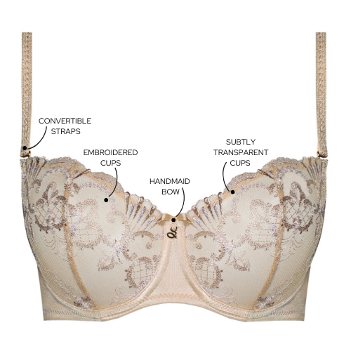 Perla Half Cup Bra | Gold