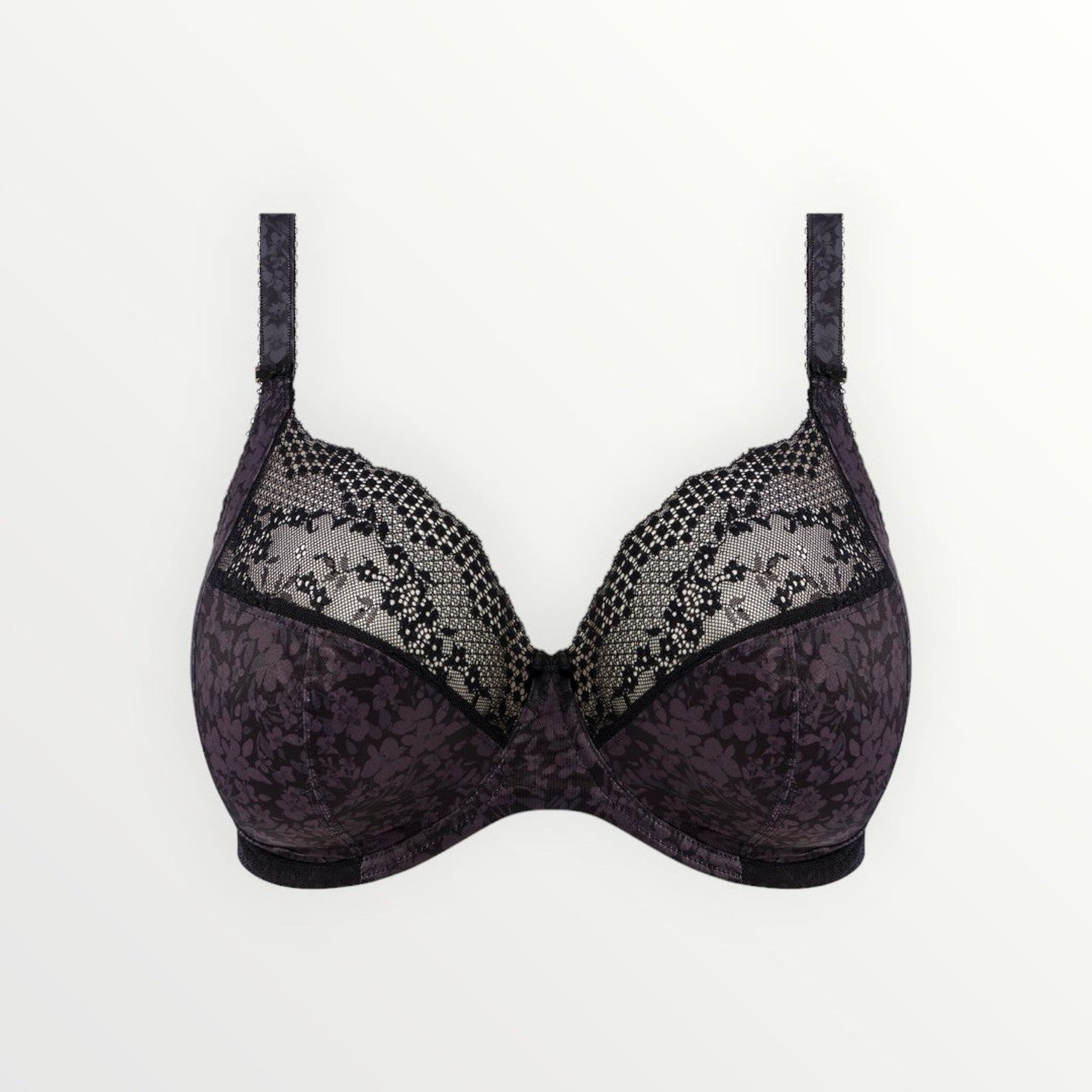Elomi Lucie Plunge Bra in Black with Lace Detail
