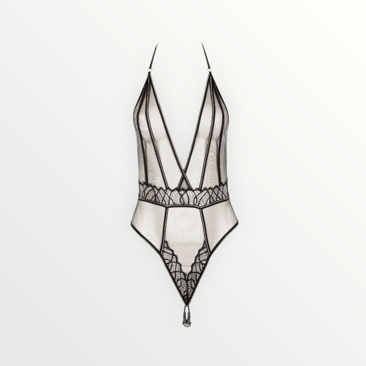 Manhattan Double Pearl Bodysuit | Black