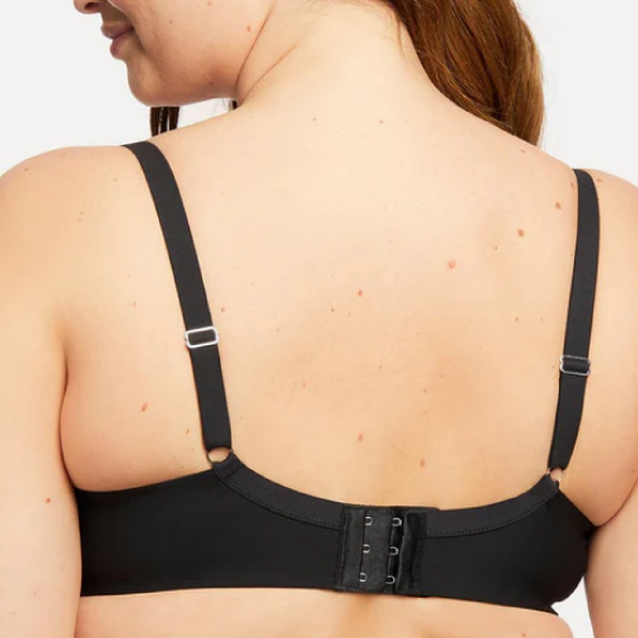 Montelle Sublime Spacer Bra in Black color showing back clasp detail