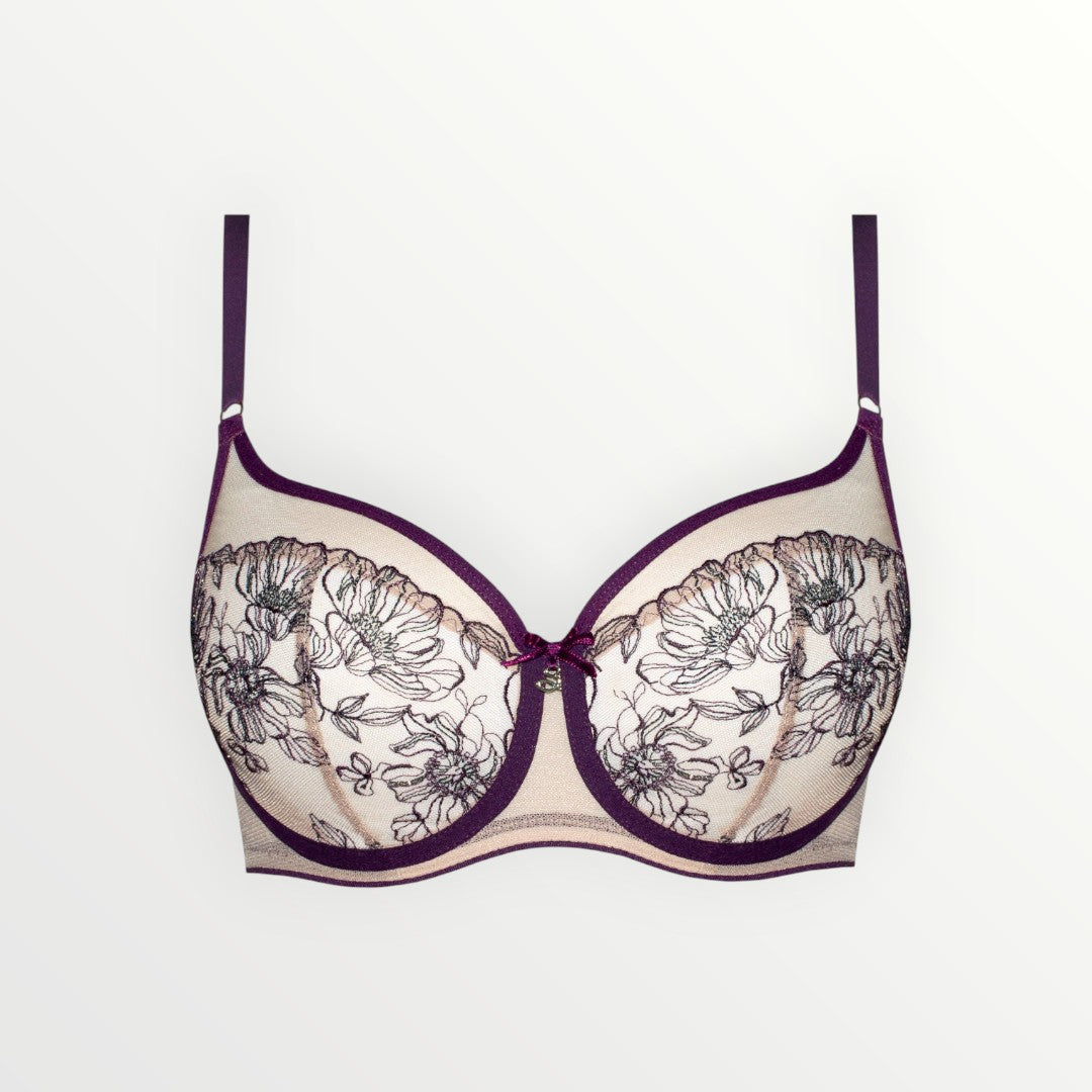 Silvia High Apex Bra | Aubergine