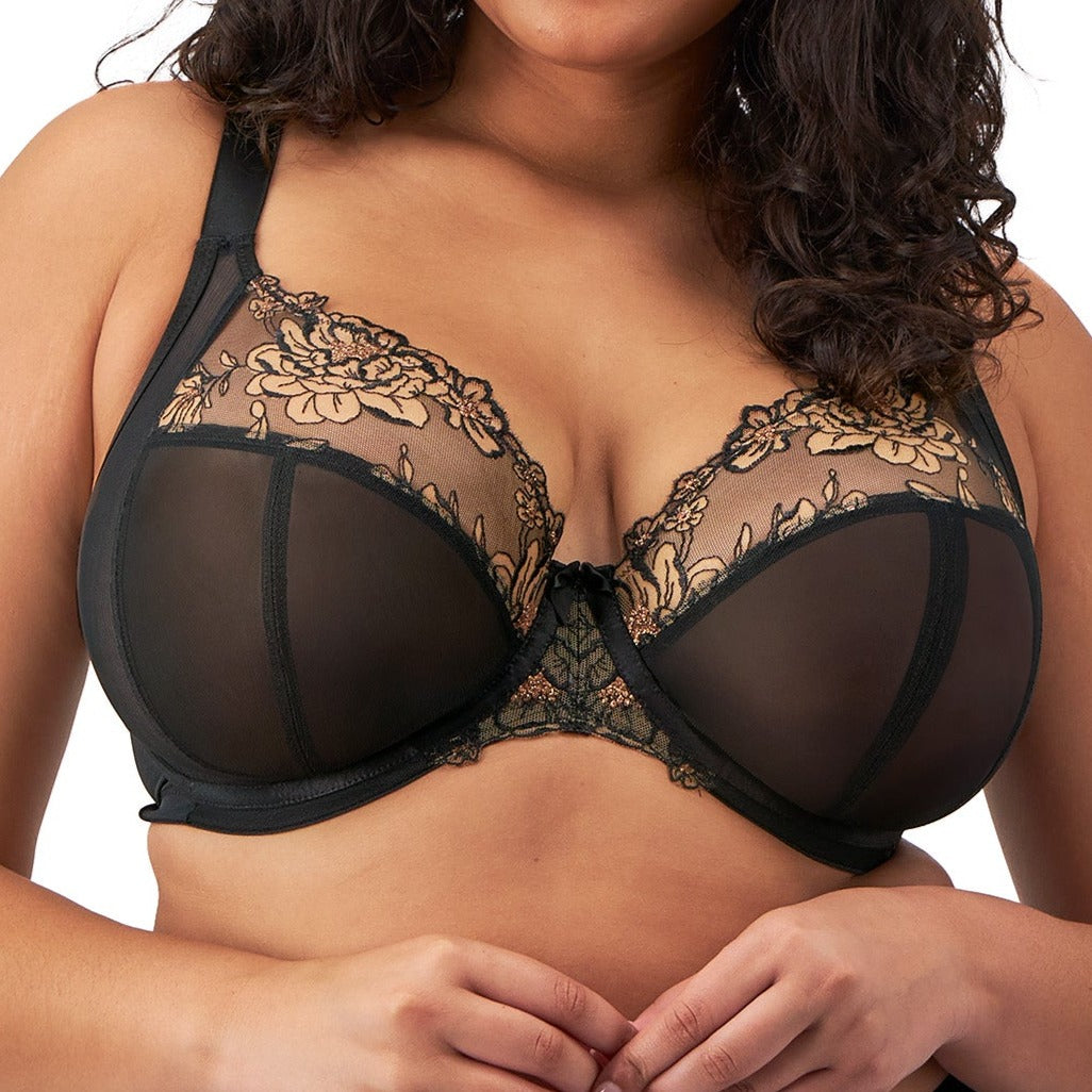 Teagan Full Support Plunge Bra | Black Almond