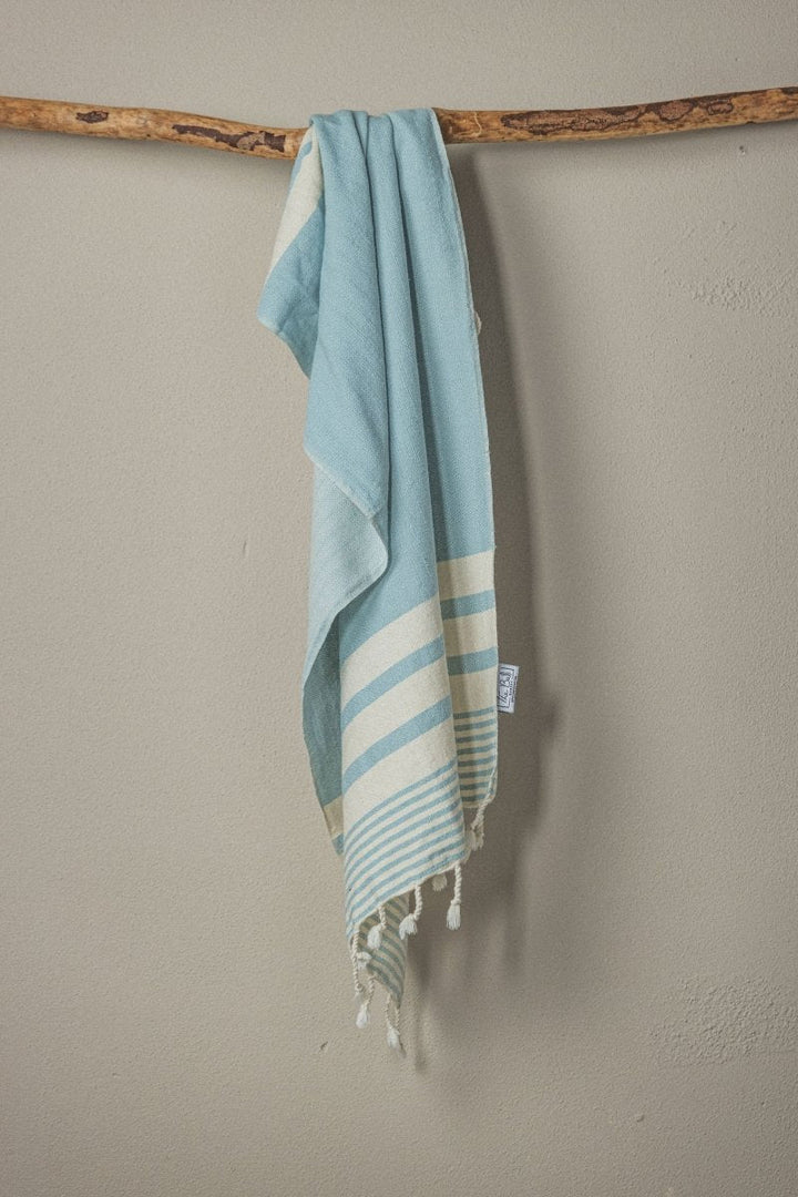Essential Stripe Hand Towel Collection – 20” x 40” Turkish Cotton Hand Towels