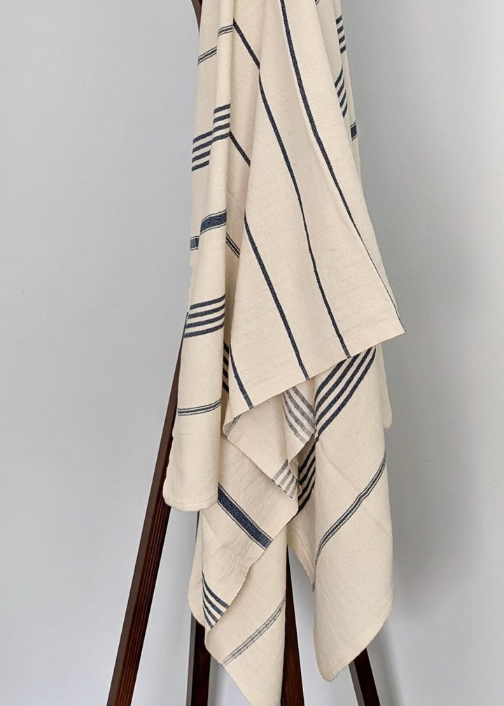 Horizon Stripe Turkish Cotton Towel Collection - Sand-Repelling, Quick-Drying, Tassel-Free, 39”x70”