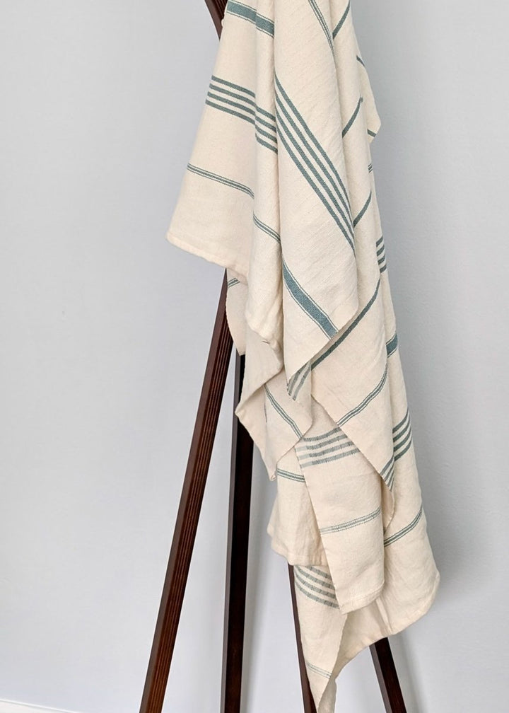Horizon Stripe Turkish Cotton Towel Collection - Sand-Repelling, Quick-Drying, Tassel-Free, 39”x70”