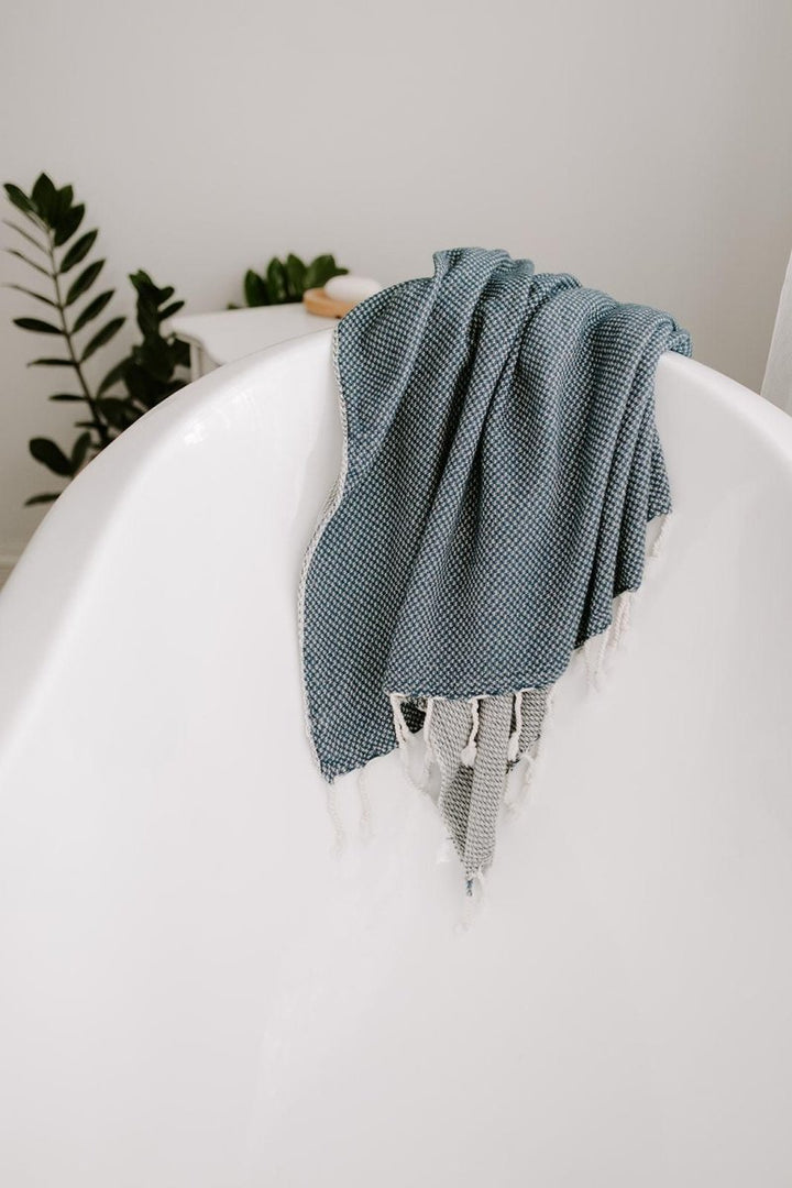 Waffle Weave Turkish Bath Towel – 40”x70” Organic Cotton, Soft & Absorbent