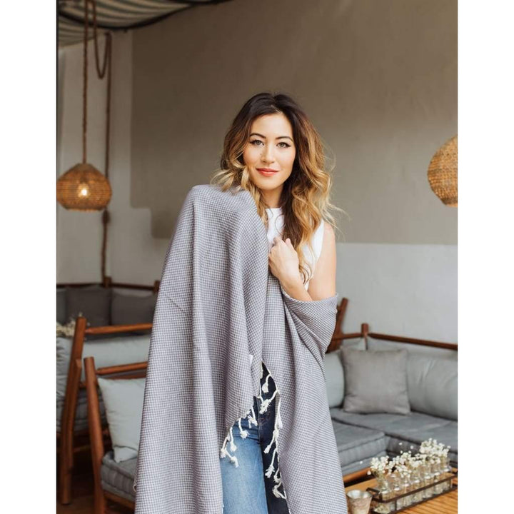 Waffle Weave Turkish Bath Towel – 40”x70” Organic Cotton, Soft & Absorbent