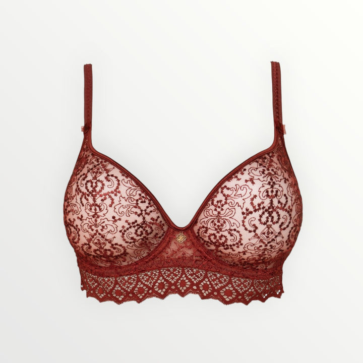 Cassiopee Seamless Plunge Longline Bra | Gilded Copper