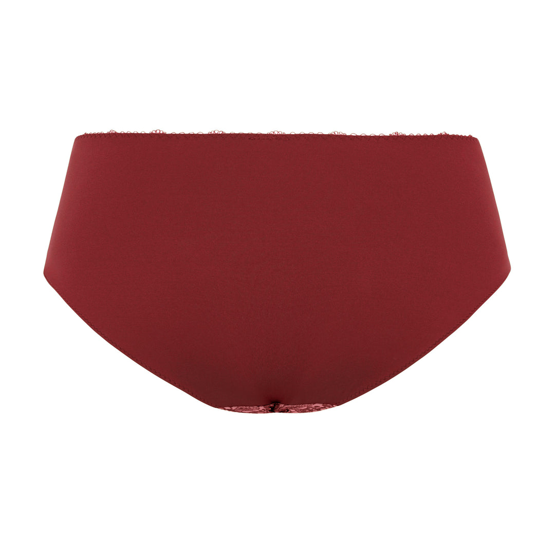 Maroon high-waisted underwear on a white background