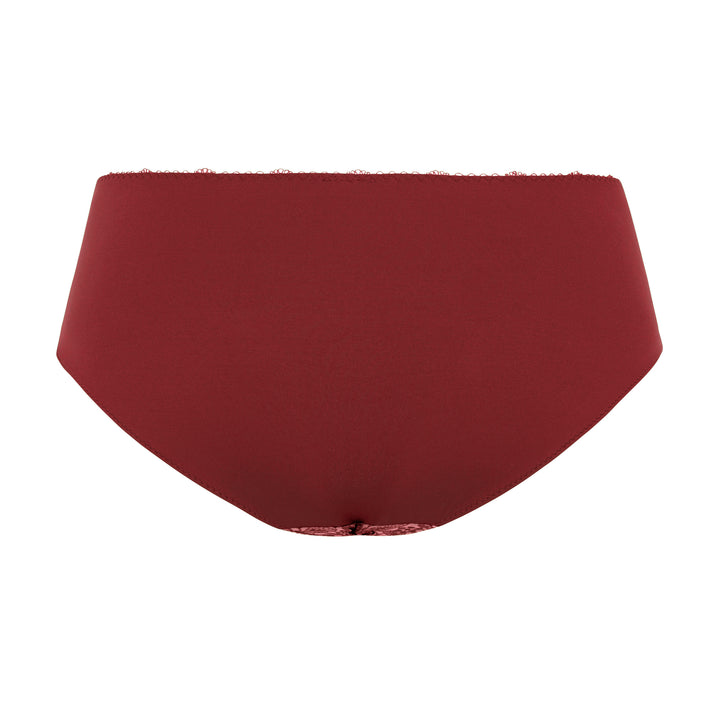 Maroon high-waisted underwear on a white background