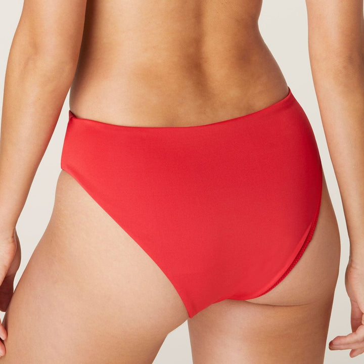 The 90s High Waist Bikini Bottom - Eco - Cherry Red