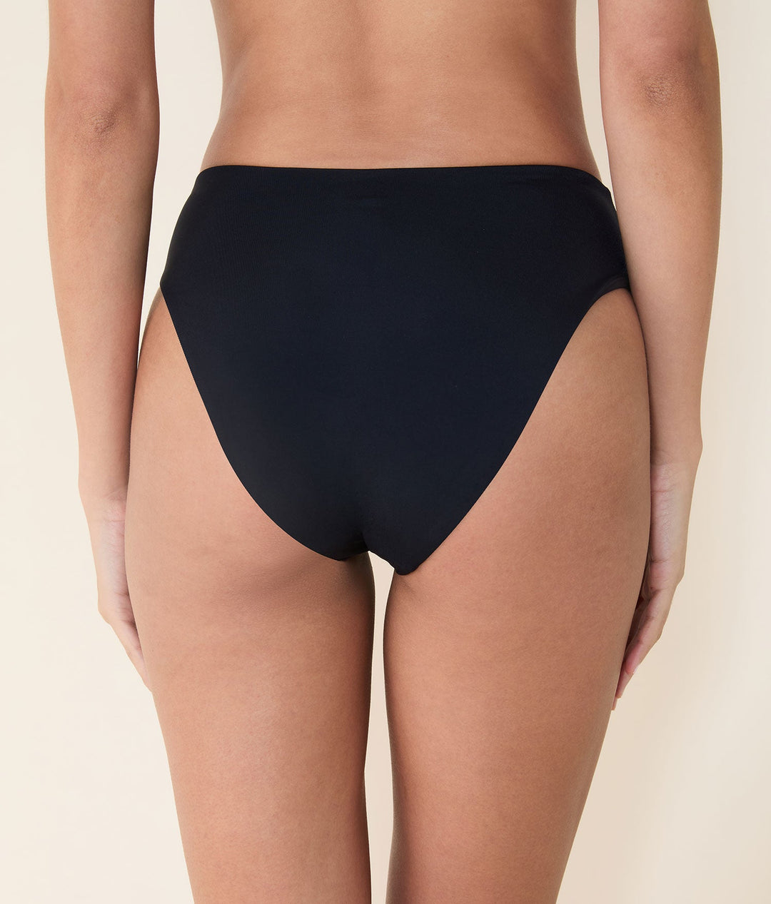 The 90s High Waist Bikini Bottom - Eco Nylon - Black