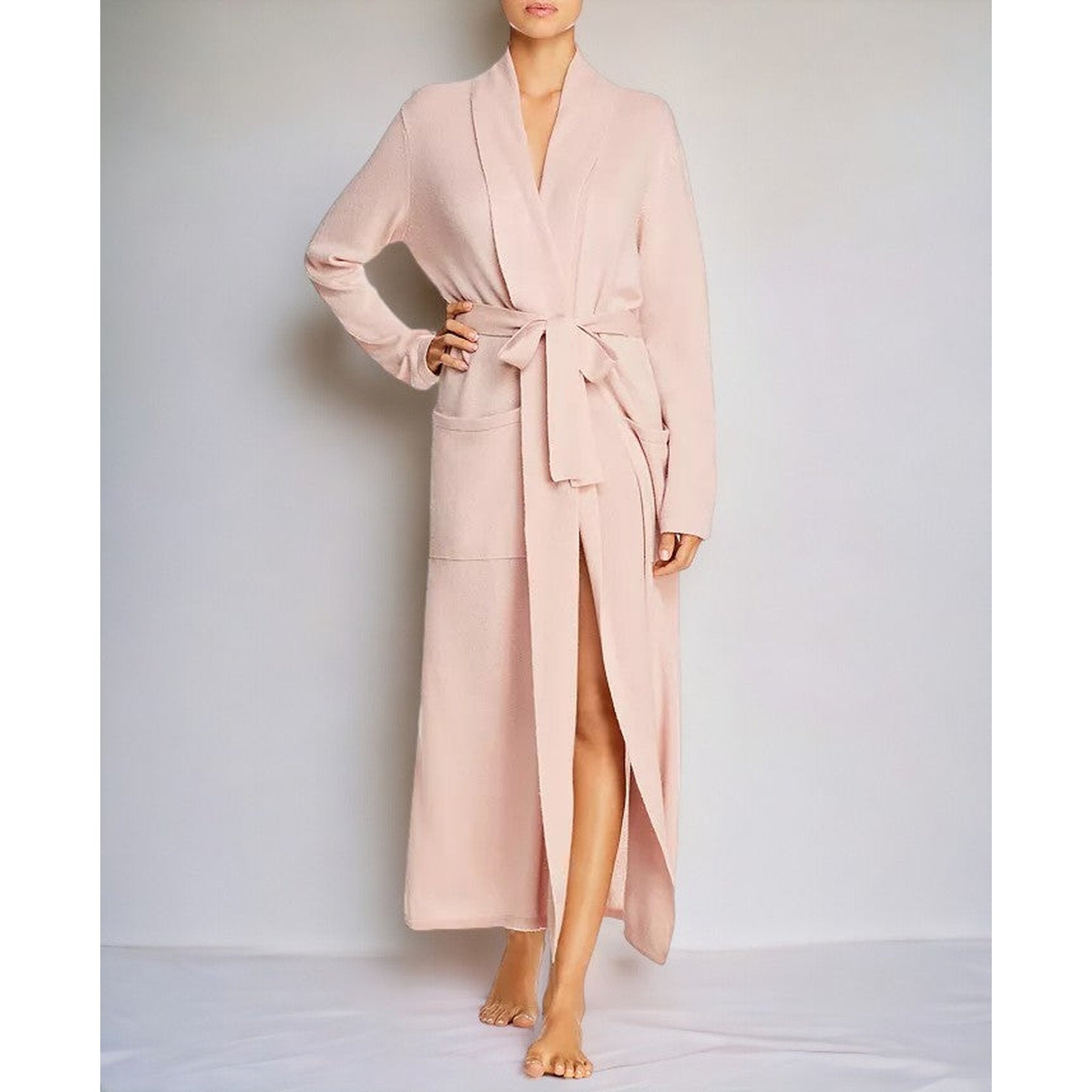 Arlotta Cashmere Classic Long Robe in Pink
