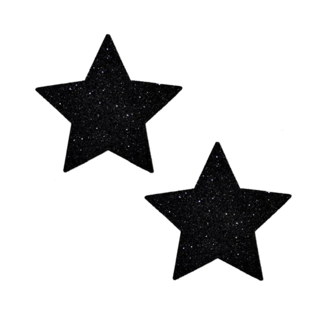 Black Glitter Star Nipple Cover Pasties