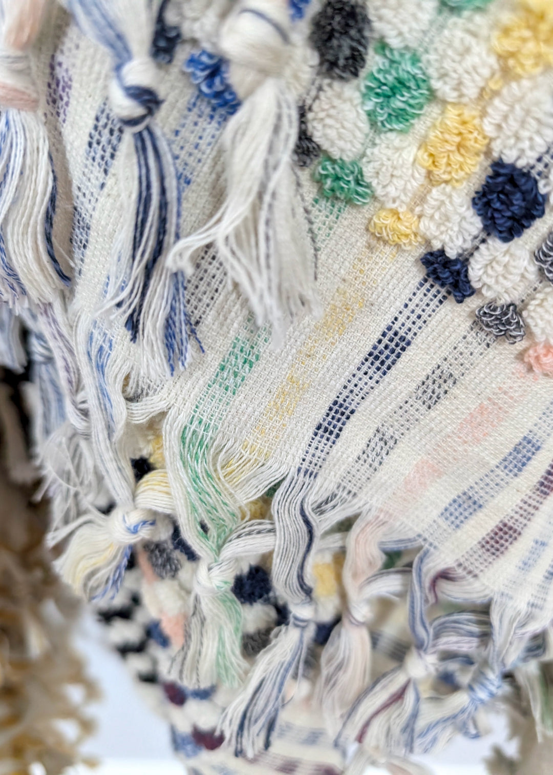 Bloom Collection – Oversized Turkish Cotton Bath Towel with Raised Texture and Hand-Tied Tassels