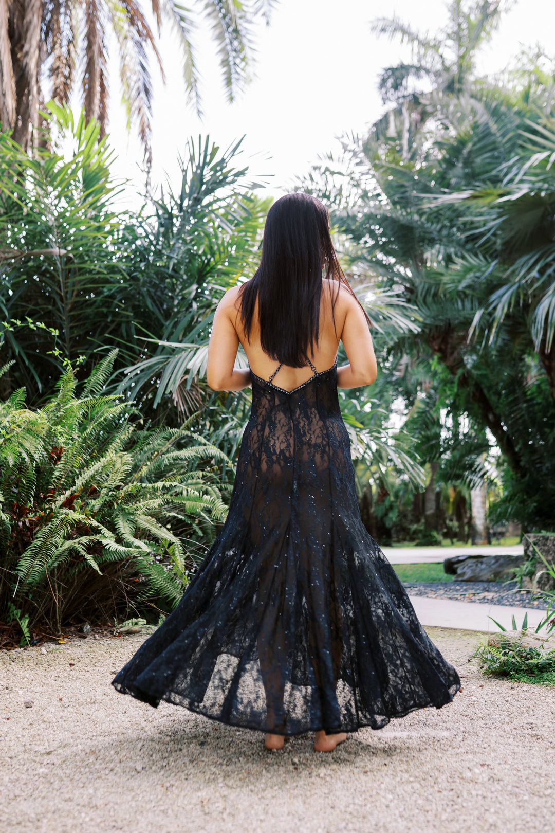 Machu Picchu Mini Sequin Lace Long Gown