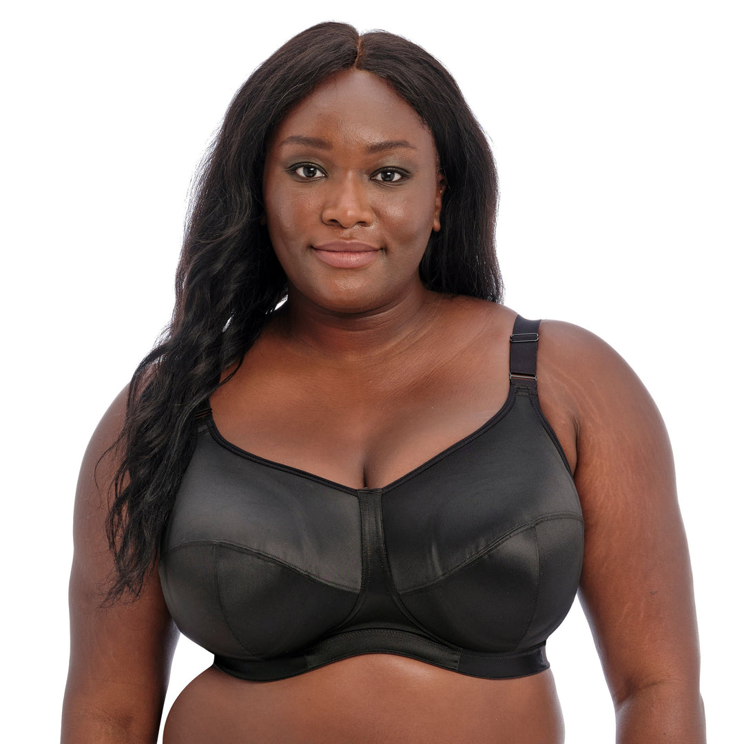 Goddess Plus size non-wire bra for large breasts black front