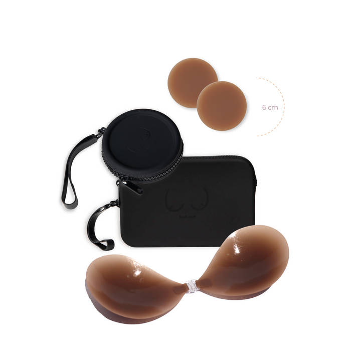 Core Capsule | BLACK - x2 travel cases + x1 stick-on bra + x1 pair of nipple covers