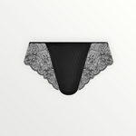Elomi Brianna Thong in Black with Elegant Lace Detail