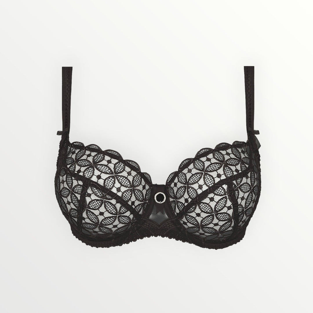 Empreinte Romy Demi Bra in Reglisse color with elegant lace detailing, French Lingerie