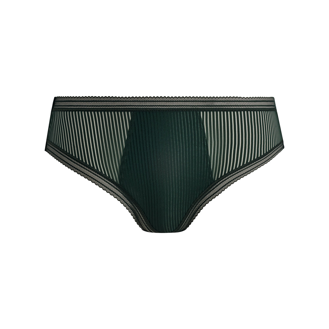 Pinstripe womens brief evergreen