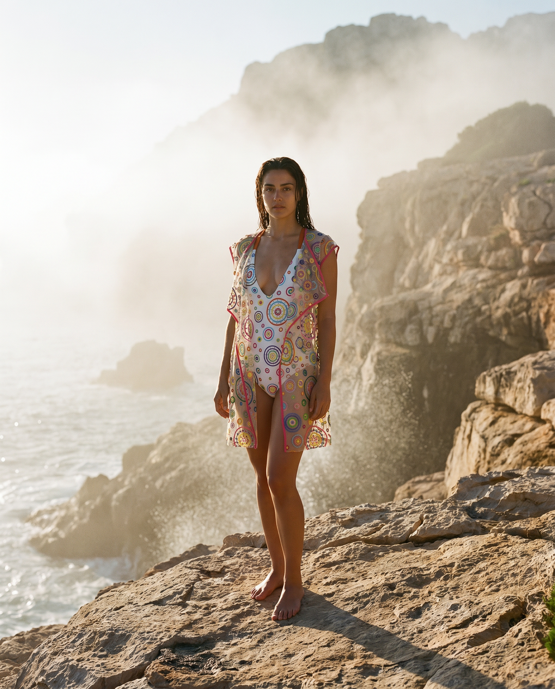 Pachamama Embroidered Tulle Short Cover Up