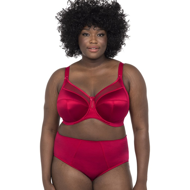 Goddess plus size Keira bra crimson for large breasts full model front