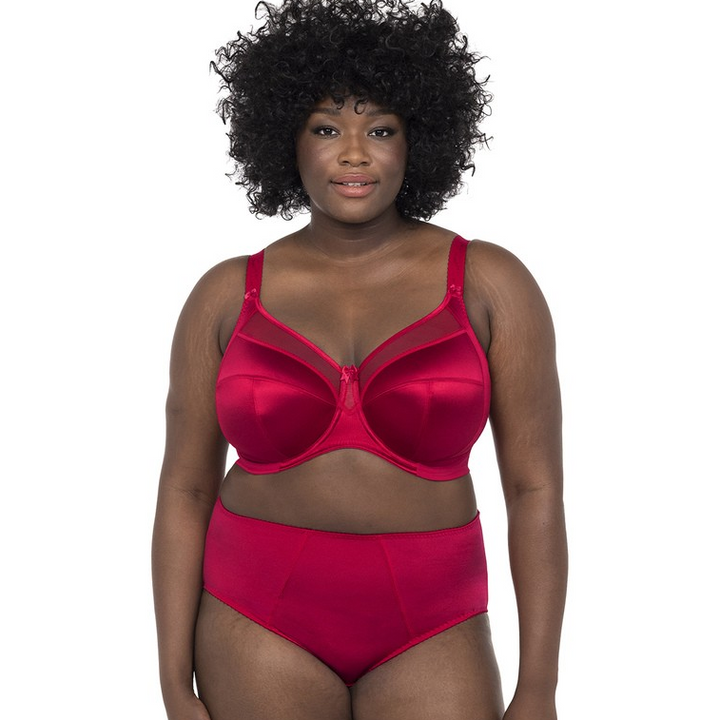 Goddess plus size Keira bra crimson for large breasts full model front