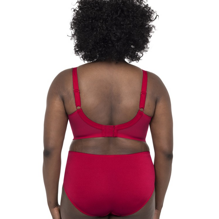 Goddess plus size Keira bra crimson for large breasts full model rear