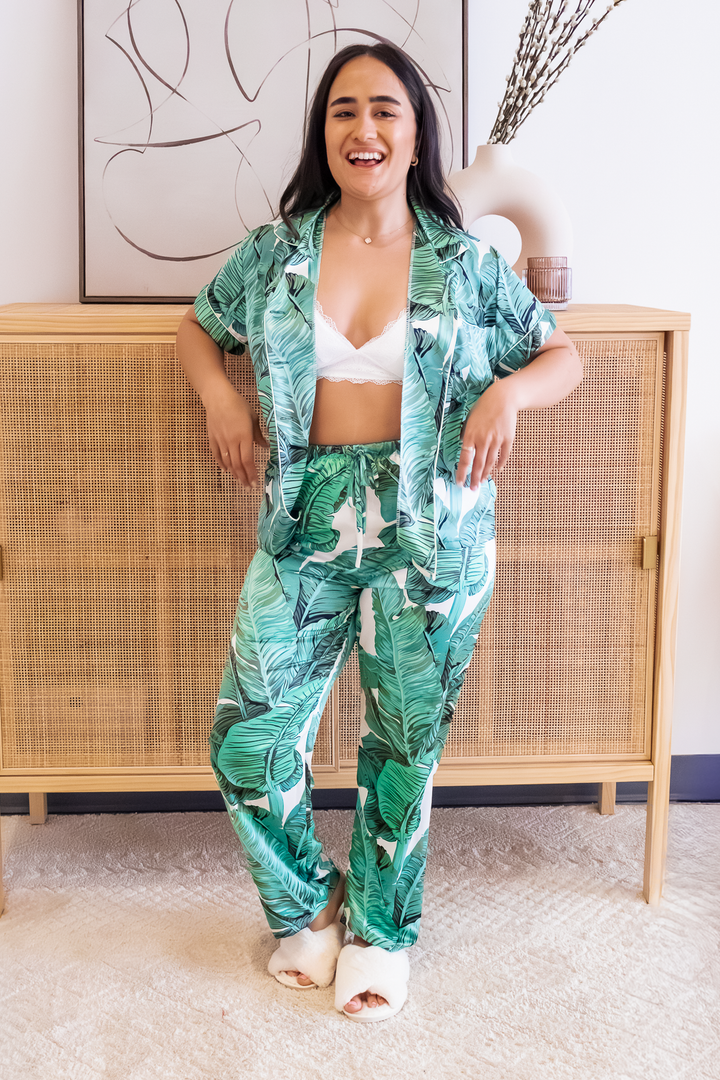 Green Banana Leaf Pants set