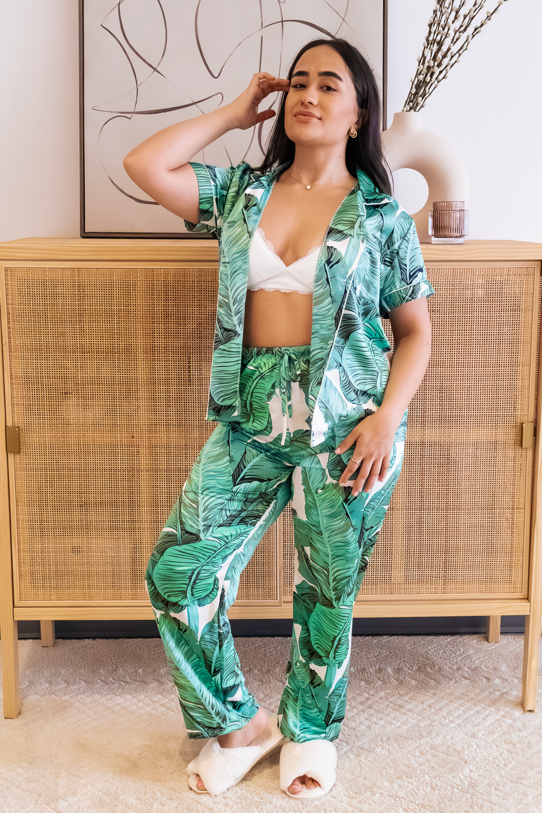 Green Banana Leaf Pants set