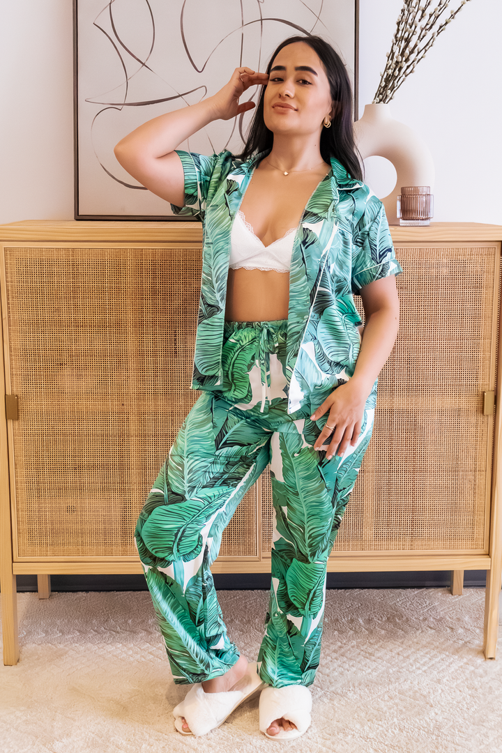 Green Banana Leaf Pants set