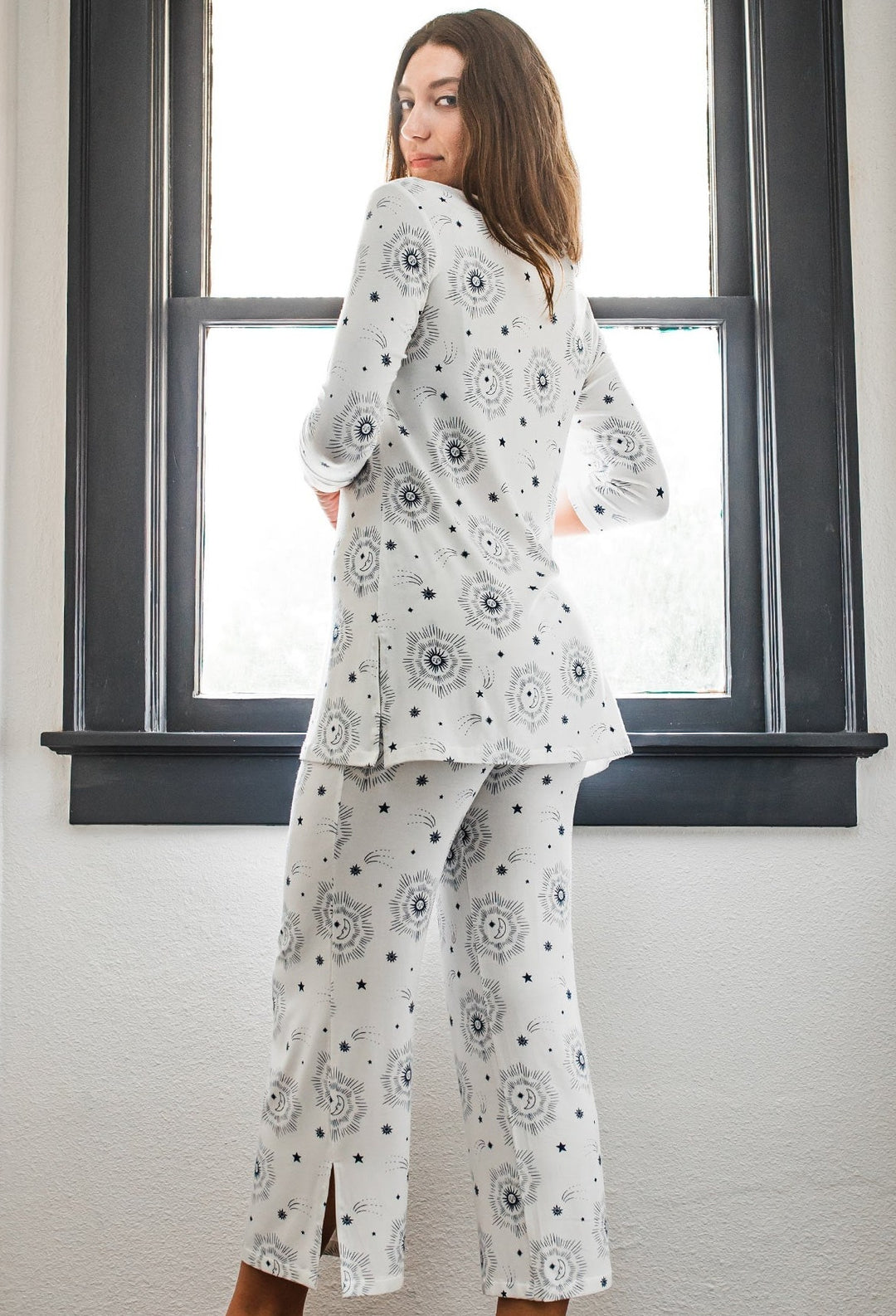 Haley Crossover Front 3/4 Sleeve Bamboo Pajama Set