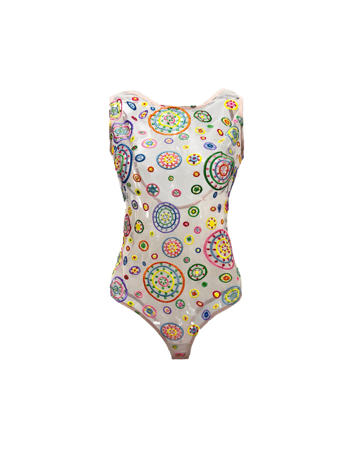 Pachamama Embroidered Tulle Bodysuit