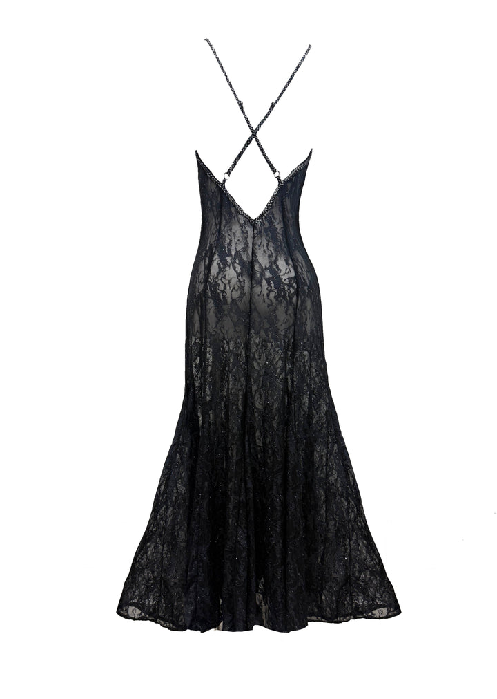 Machu Picchu Mini Sequin Lace Long Gown