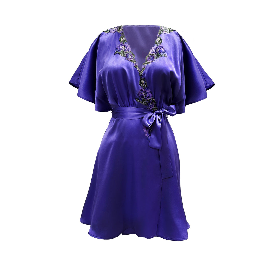 Theory of Strings Blend Dark Embroidered Tulle Flutter Cover-Up