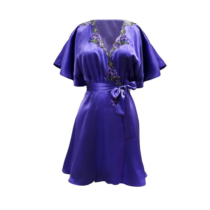 Theory of Strings Blend Dark Embroidered Tulle Flutter Cover-Up