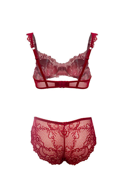 Ruby Red Stretch Lace Underwire Bra