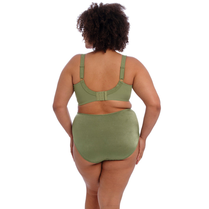 Pretty plus size bra for large breasts olive green rear view