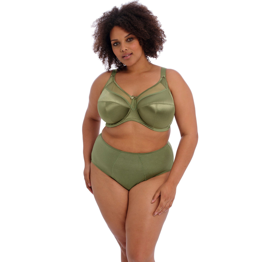 Pretty plus size bra for large breasts olive green