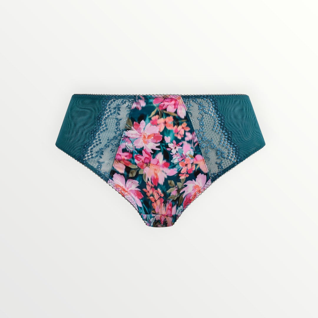 comfortable, plus, print, floral, teal, lace, panty