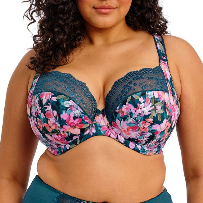 Lucie Plunge Bra | Teal Floral