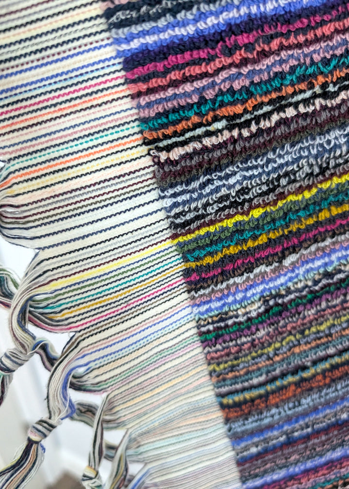 Linea Collection – Oversized Turkish Cotton Bath Towel with Tonal Stripes and Tassels