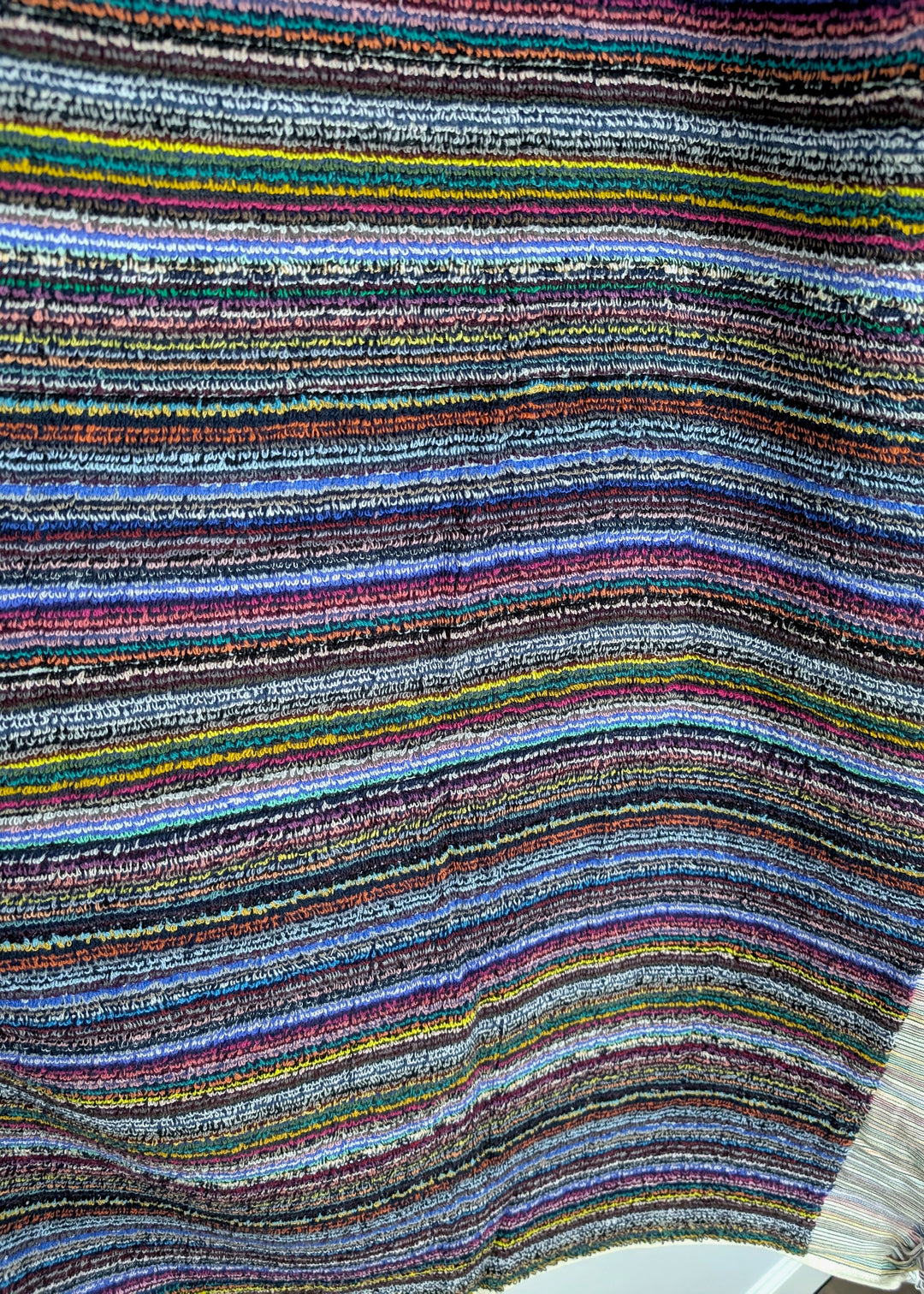 Linea Collection – Oversized Turkish Cotton Bath Towel with Tonal Stripes and Tassels