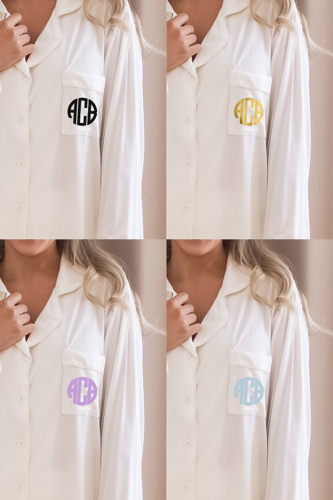 White Modal Long Sleeve & Shorts Pajama Set