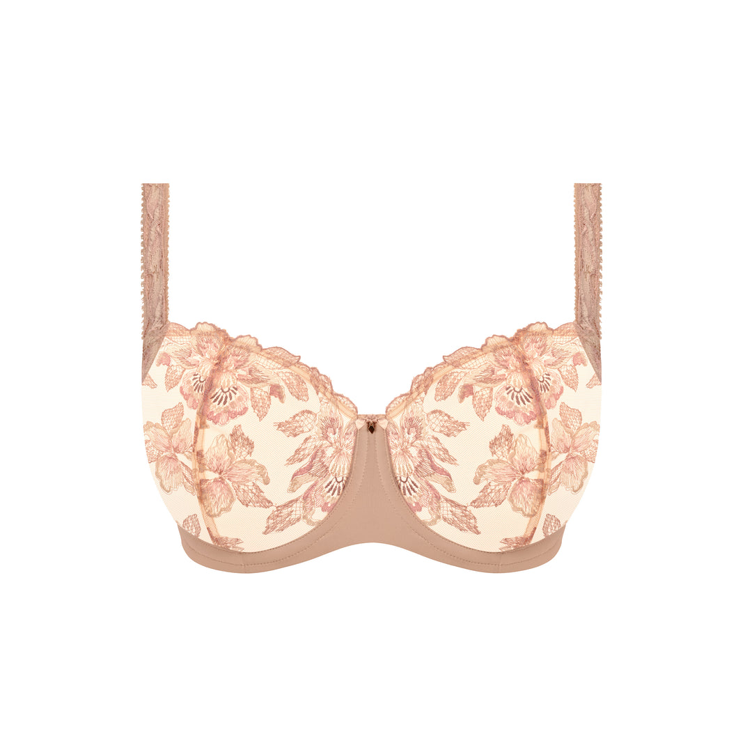 Beige full bust balcony bra