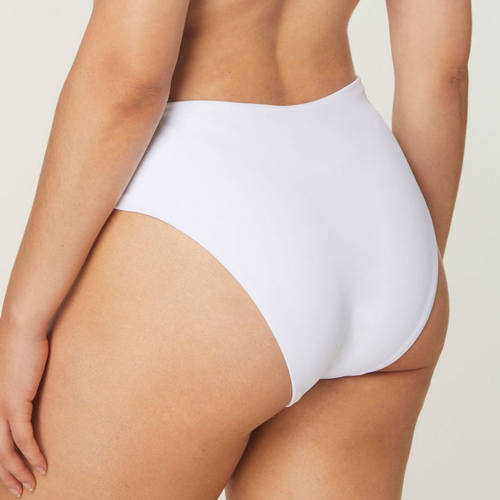 The 90s High Waist Bikini Bottom - Eco Nylon - White