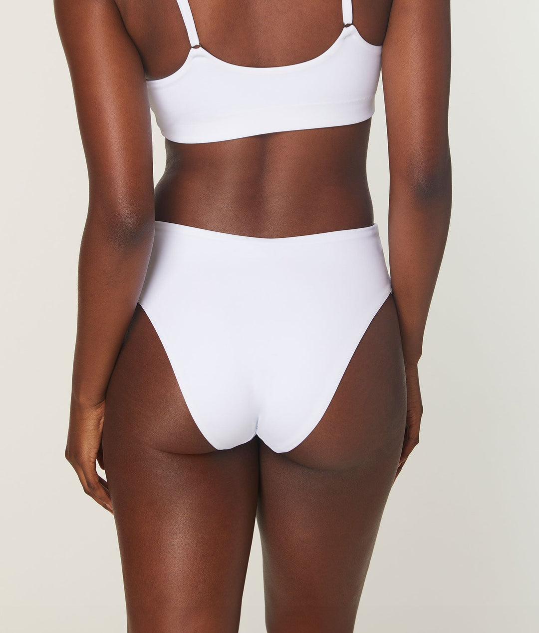 The 90s High Waist Bikini Bottom - Eco Nylon - White