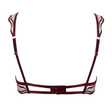 Marabel Embroidered Sheer Bra and Panty Set | Cherry Lacquer